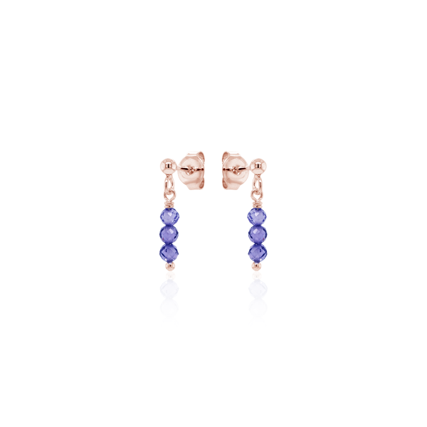 Crystal & Silver Ohrstecker Zirkonia-Pearl Lila Silber Rosé