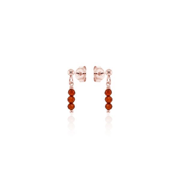 Crystal & Silver Ohrstecker Zirkonia-Pearl Rot Silber Rosé