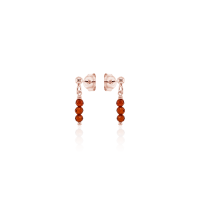 Crystal & Silver Ohrstecker Zirkonia-Pearl Rot Silber...
