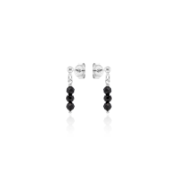 Crystal & Silver Ohrstecker Zirkonia-Pearl Schwarz in...