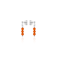 Crystal & Silver Ohrstecker Zirkonia-Pearl Orange in...