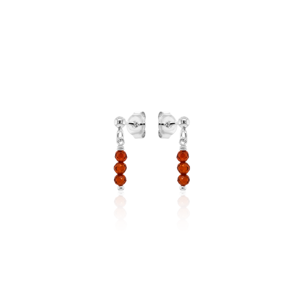 Crystal & Silver Ohrstecker Zirkonia-Pearl Rot in Silber
