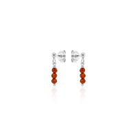 Crystal & Silver Ohrstecker Zirkonia-Pearl Rot in Silber
