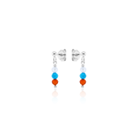 Crystal &amp; Silver Ohrstecker Zirkonia-Pearl - Mix Color