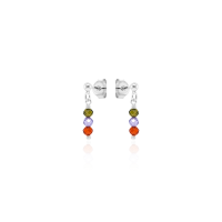 Crystal &amp; Silver Ohrstecker Zirkonia-Pearl - Mix Color