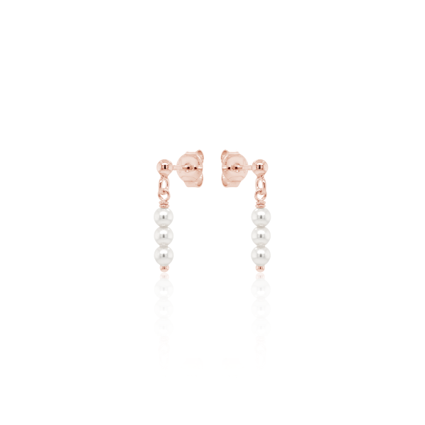 Crystal & Silver Ohrstecker Crystal Pearl Silber Rosé
