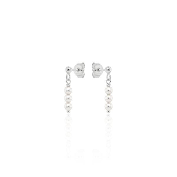 Crystal & Silver Ohrstecker Crystal Pearl in Silber