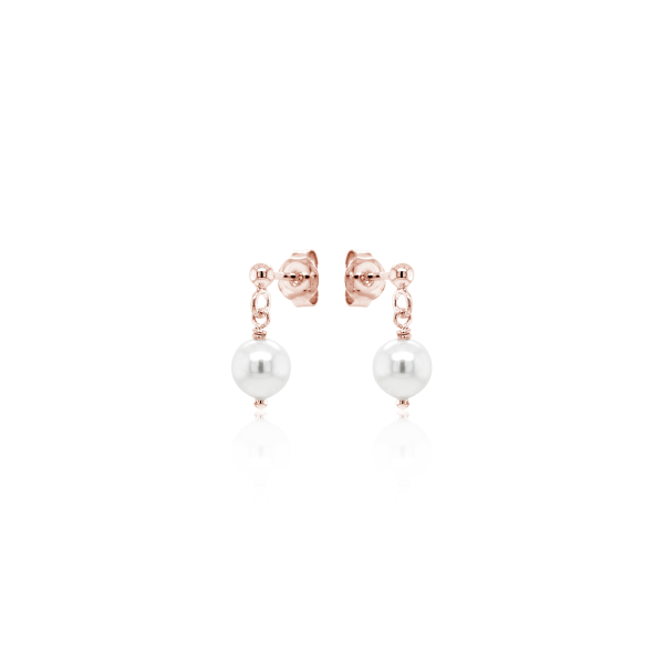 Crystal & Silver Ohrstecker Crystal Pearl Silber Rosé