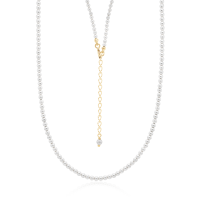 Crystal &amp; Silver Choker-Halskette Crystal Pearl