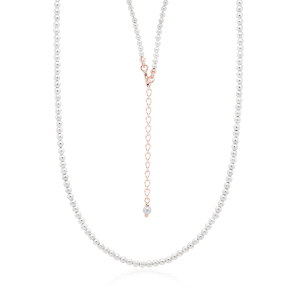 Crystal & Silver Choker-Halskette Crystal Pearl Silber Rosé