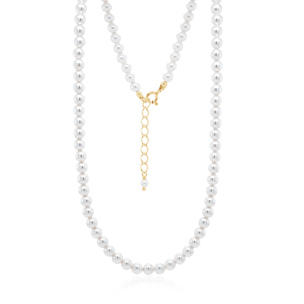 Crystal & Silver Halskette Crystal Pearl Silber vergoldet