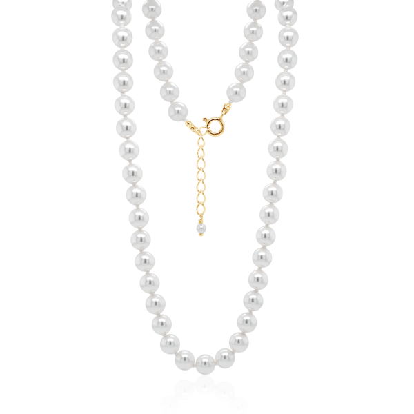 Crystal & Silver Halskette Crystal Pearl Silber vergoldet
