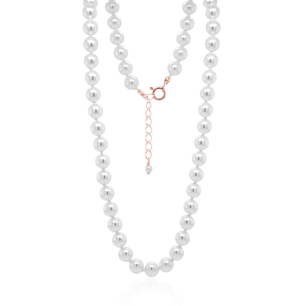 Crystal & Silver Halskette Crystal Pearl Silber Rosé