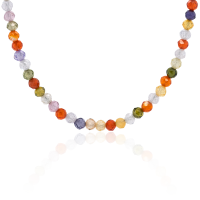 Crystal &amp; Silver Halskette Zirkonia-Pearl - Mix Color