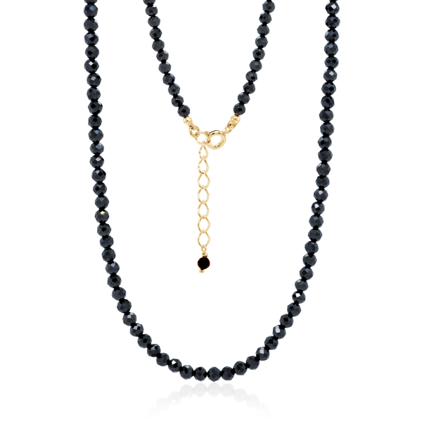 Crystal & Silver Halskette Zirkonia-Pearl Schwarz Silber vergoldet