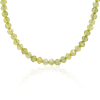 Crystal & Silver Halskette Zirkonia-Pearl Hellgrün Silber vergoldet