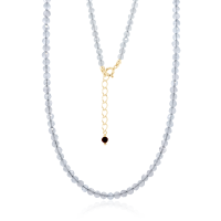 Crystal & Silver Halskette Zirkonia-Pearl Nebelgrau...