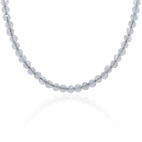 Crystal & Silver Halskette Zirkonia-Pearl Nebelgrau Silber vergoldet