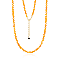 Crystal & Silver Halskette Zirkonia-Pearl Orange hell...