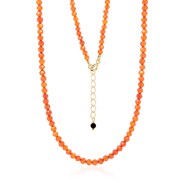 Crystal & Silver Halskette Zirkonia-Pearl Orange Silber vergoldet