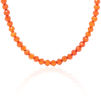 Crystal & Silver Halskette Zirkonia-Pearl Orange Silber vergoldet