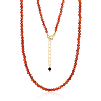 Crystal & Silver Halskette Zirkonia-Pearl Rot Silber...