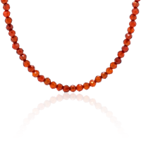 Crystal & Silver Halskette Zirkonia-Pearl Rot Silber vergoldet