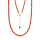Crystal & Silver Halskette Zirkonia-Pearl Rot Silber vergoldet