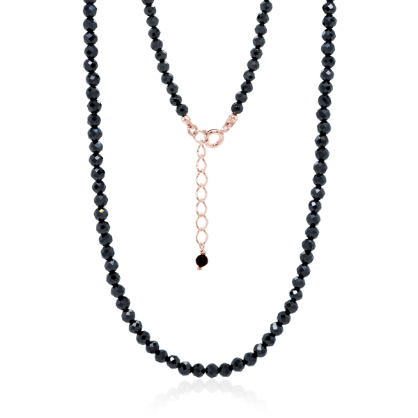 Crystal & Silver Halskette Zirkonia-Pearl Schwarz Silber Rosé