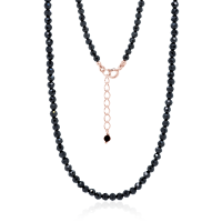 Crystal & Silver Halskette Zirkonia-Pearl Schwarz...