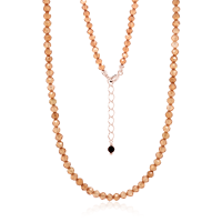 Crystal & Silver Halskette Zirkonia-Pearl Karamell...