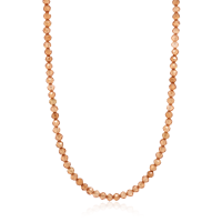 Crystal & Silver Halskette Zirkonia-Pearl Karamell Silber Rosé