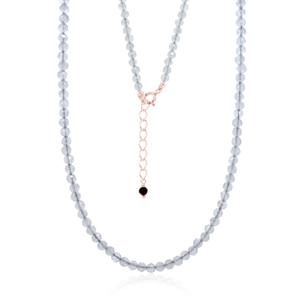Crystal & Silver Halskette Zirkonia-Pearl Nebelgrau Silber Rosé