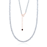 Crystal & Silver Halskette Zirkonia-Pearl Nebelgrau...