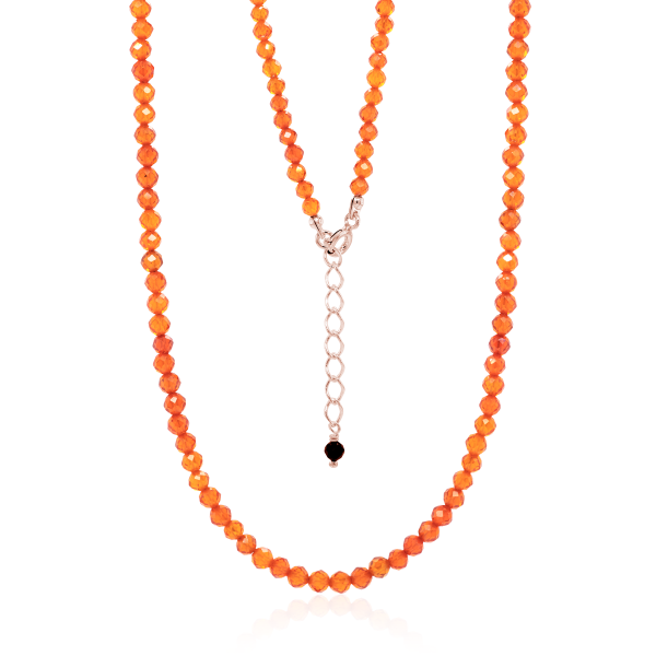 Crystal & Silver Halskette Zirkonia-Pearl Orange Silber Rosé