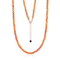 Crystal & Silver Halskette Zirkonia-Pearl Orange...