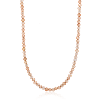 Crystal & Silver Halskette Zirkonia-Pearl Pfirsichrosa Silber Rosé