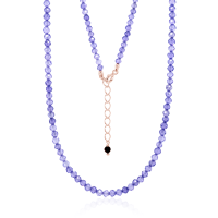 Crystal & Silver Halskette Zirkonia-Pearl Lila Silber...