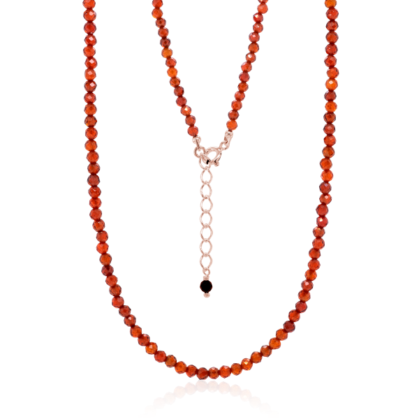 Crystal & Silver Halskette Zirkonia-Pearl Rot Silber Rosé