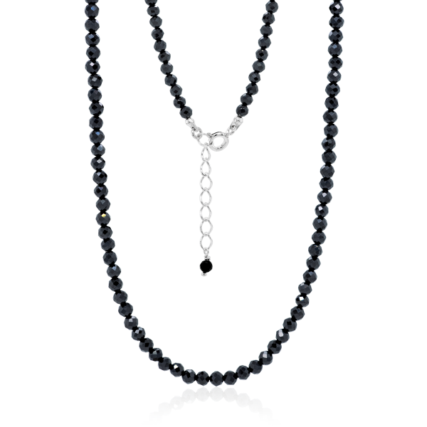 Crystal & Silver Halskette Zirkonia-Pearl Schwarz Silber