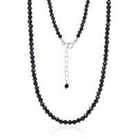 Crystal & Silver Halskette Zirkonia-Pearl Schwarz Silber