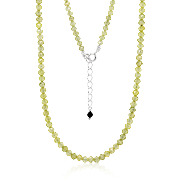 Crystal & Silver Halskette Zirkonia-Pearl Hellgrün Silber