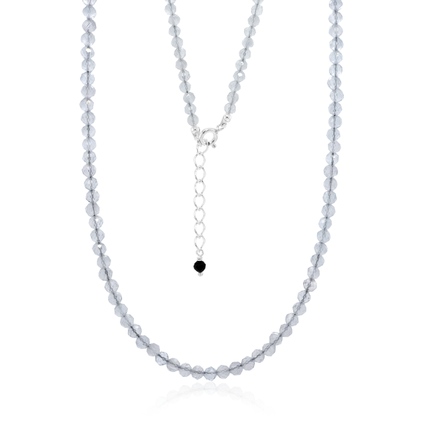 Crystal & Silver Halskette Zirkonia-Pearl Nebelgrau Silber