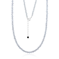 Crystal & Silver Halskette Zirkonia-Pearl Nebelgrau...