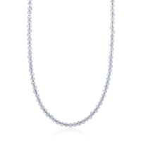 Crystal & Silver Halskette Zirkonia-Pearl Nebelgrau Silber