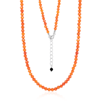 Crystal & Silver Halskette Zirkonia-Pearl Orange Silber