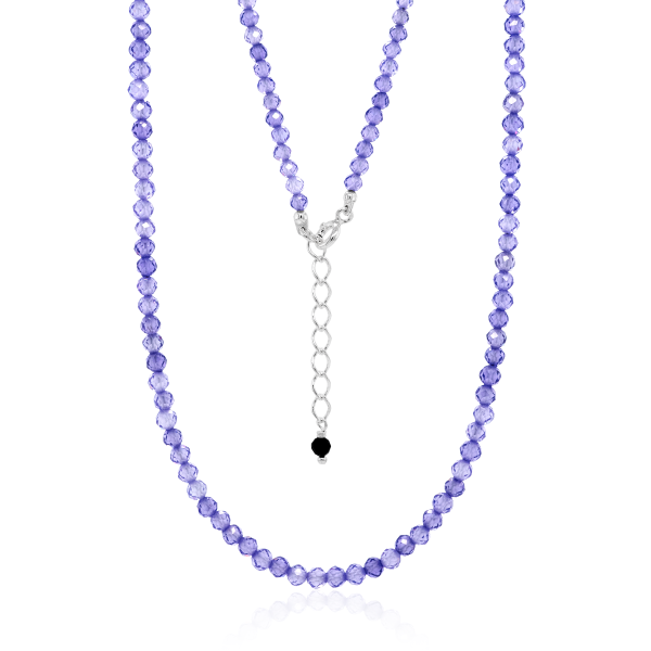 Crystal & Silver Halskette Zirkonia-Pearl Lila Silber