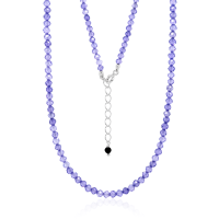 Crystal & Silver Halskette Zirkonia-Pearl Lila Silber