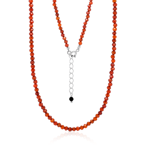Crystal & Silver Halskette Zirkonia-Pearl Rot Silber