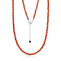 Crystal & Silver Halskette Zirkonia-Pearl Rot Silber